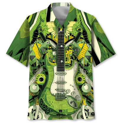 Guitar Hippie Art Hawaiian Shirt