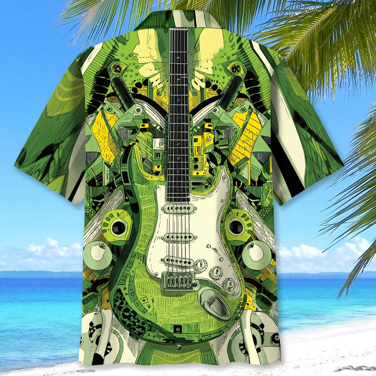 Guitar Hippie Art Hawaiian Shirt