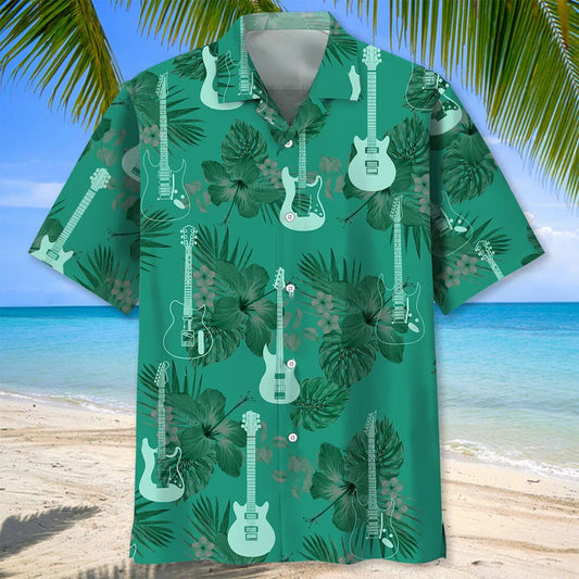 Guitar Kelly Green Hawaiian Shirt - S - hawaiian shirt