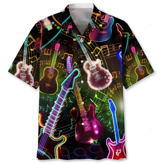 Guitar Light Hawaiian Shirt - S - hawaiian shirt