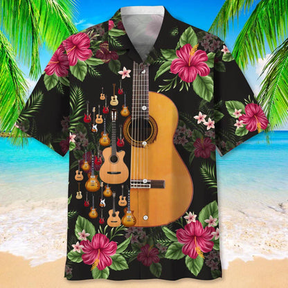 Guitar Nature Tropical Hawaiian Shirt