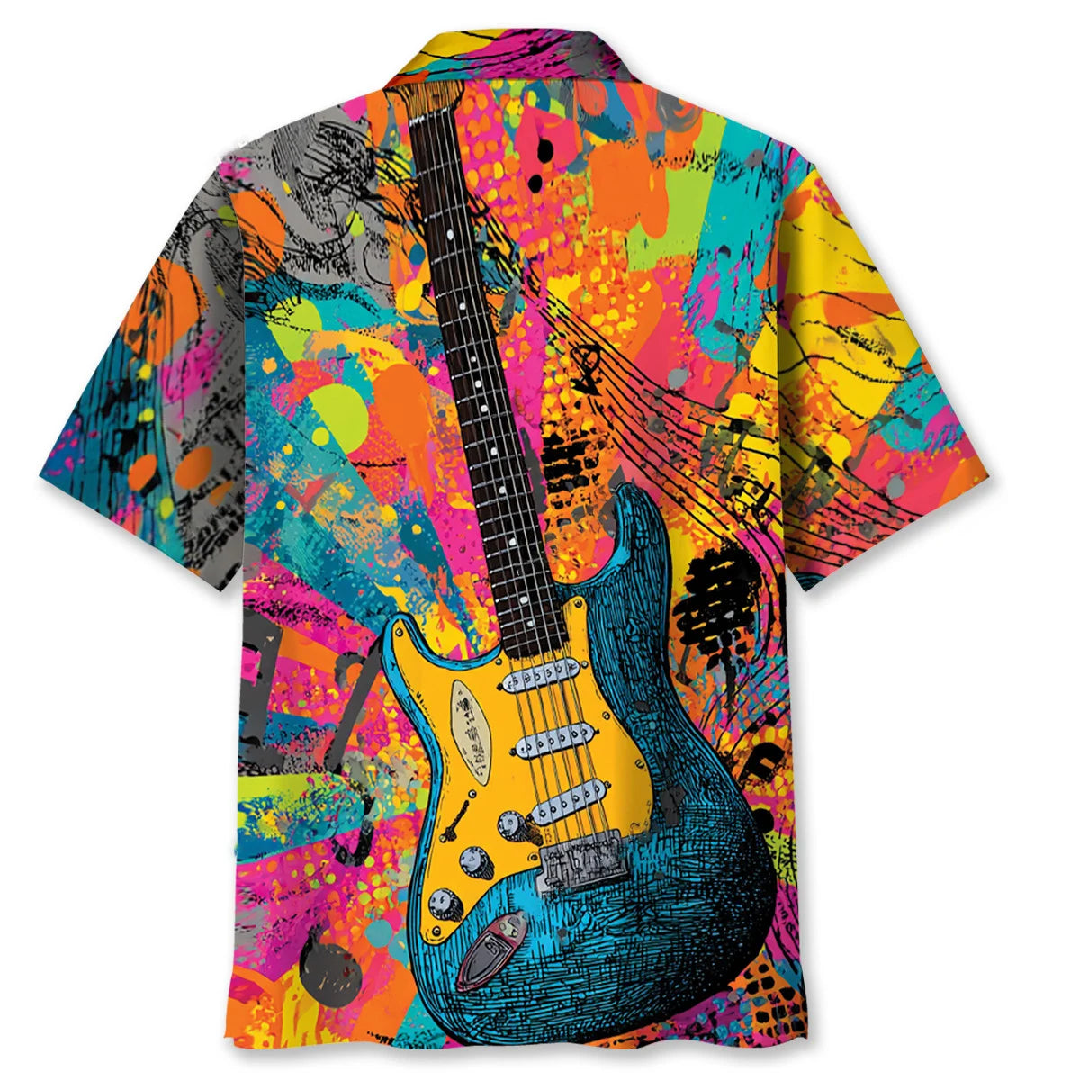 Guitar Psychedelic Hippie Art Hawaiian Shirt