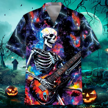 Guitar Skull Lightning Hawaiian Shirt