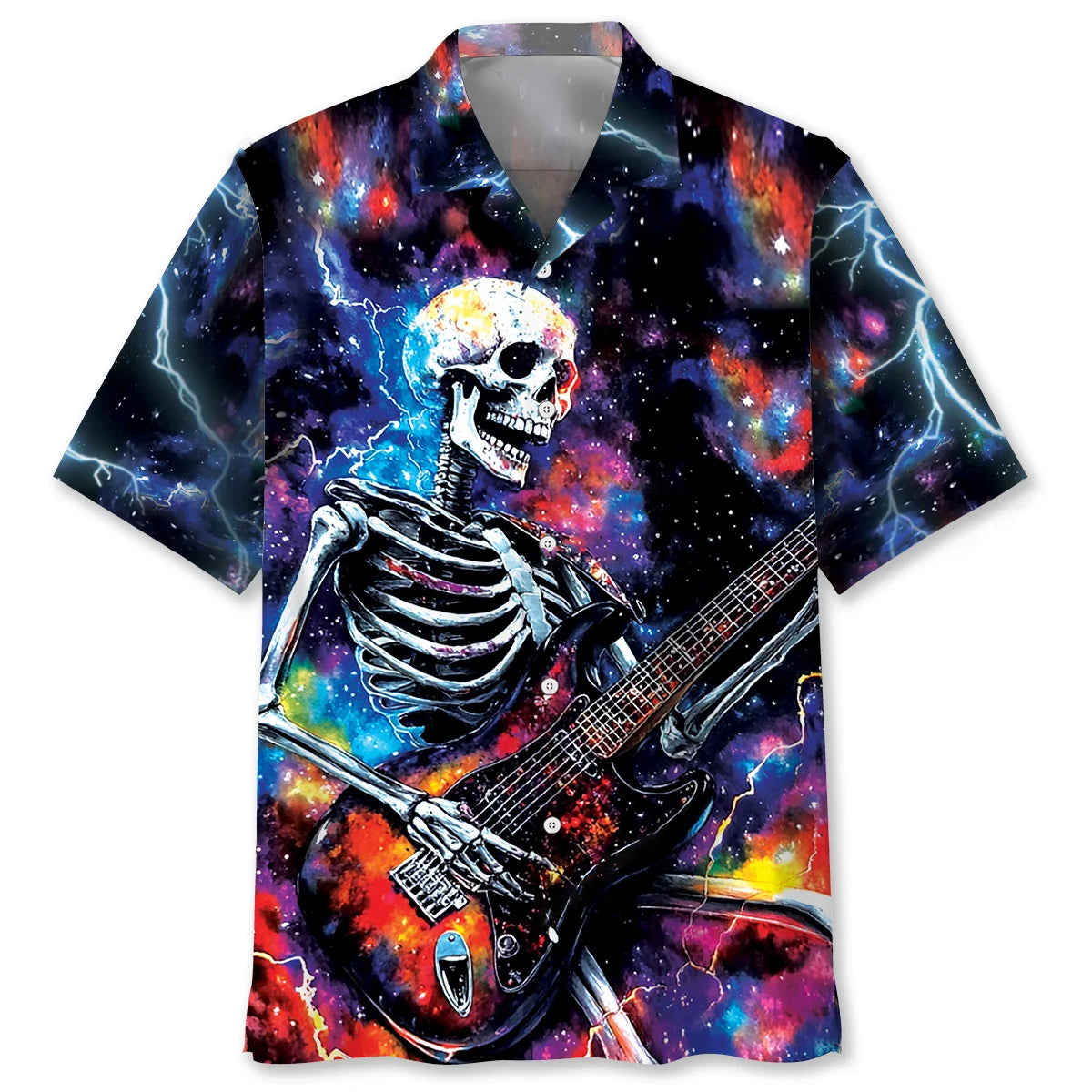 Guitar Skull Lightning Hawaiian Shirt