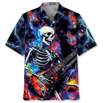 Guitar Skull Lightning Hawaiian Shirt