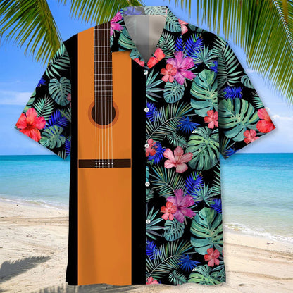 Guitar Tropical Hawaii Hawaiian Shirt
