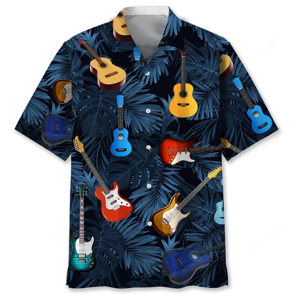 Guitar Tropical Hawaiian Shirt