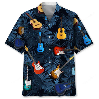 Guitar Tropical Hawaiian Shirt