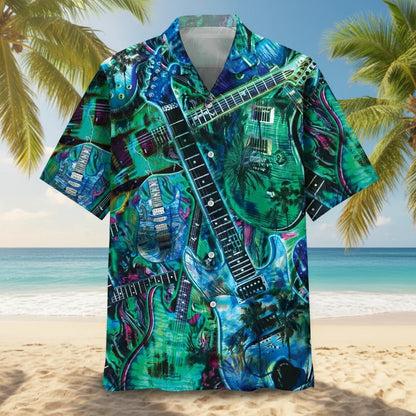 Guitar Tropical Hawaiian Shirt