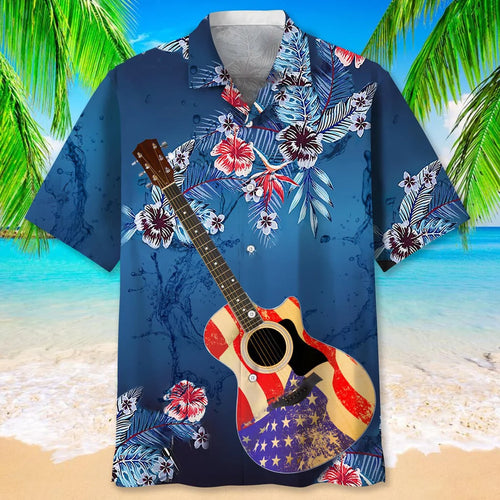 Guitar Usa Hawaiian Shirt - M - hawaiian shirt