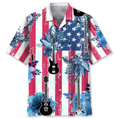Guitar Usa Nature Hawaiian Shirt