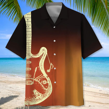 Gun Guitar Vintage Style Hawaiian Shirt