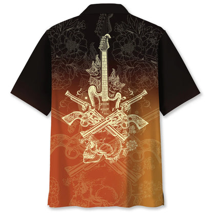 Gun Guitar Vintage Style Hawaiian Shirt