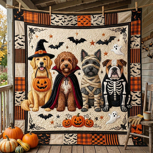 Halloween Dogs Costume Quilt Blanket