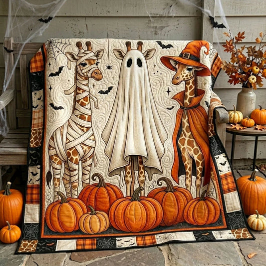 Halloween Giraffe Trio Quilt Blanket