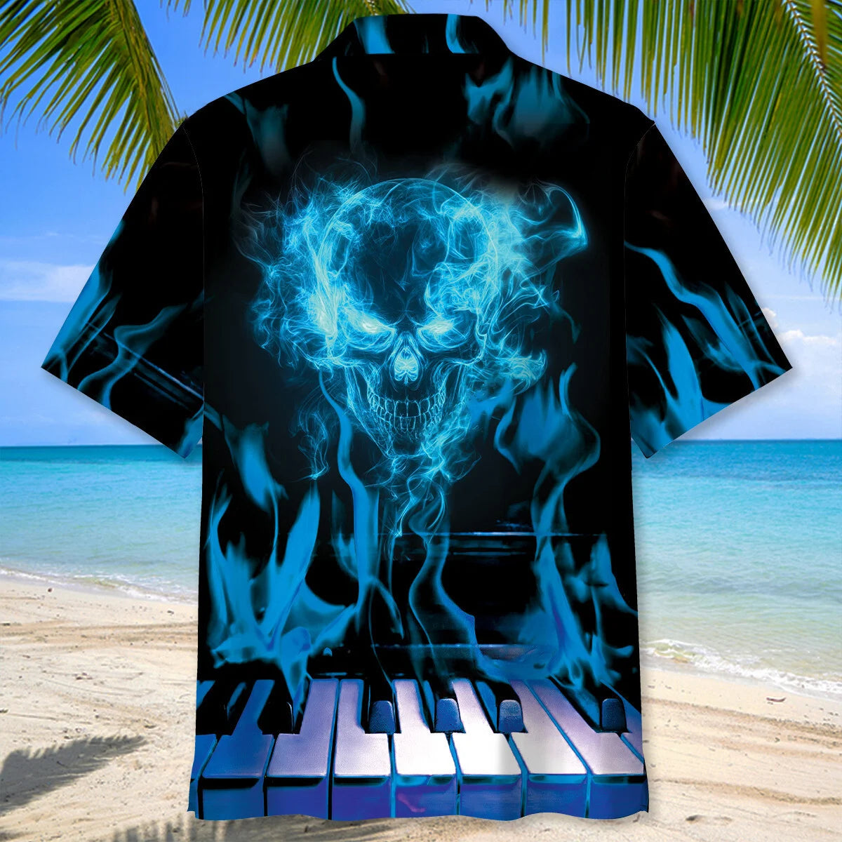 Halloween Skull Piano Hawaiian Shirt