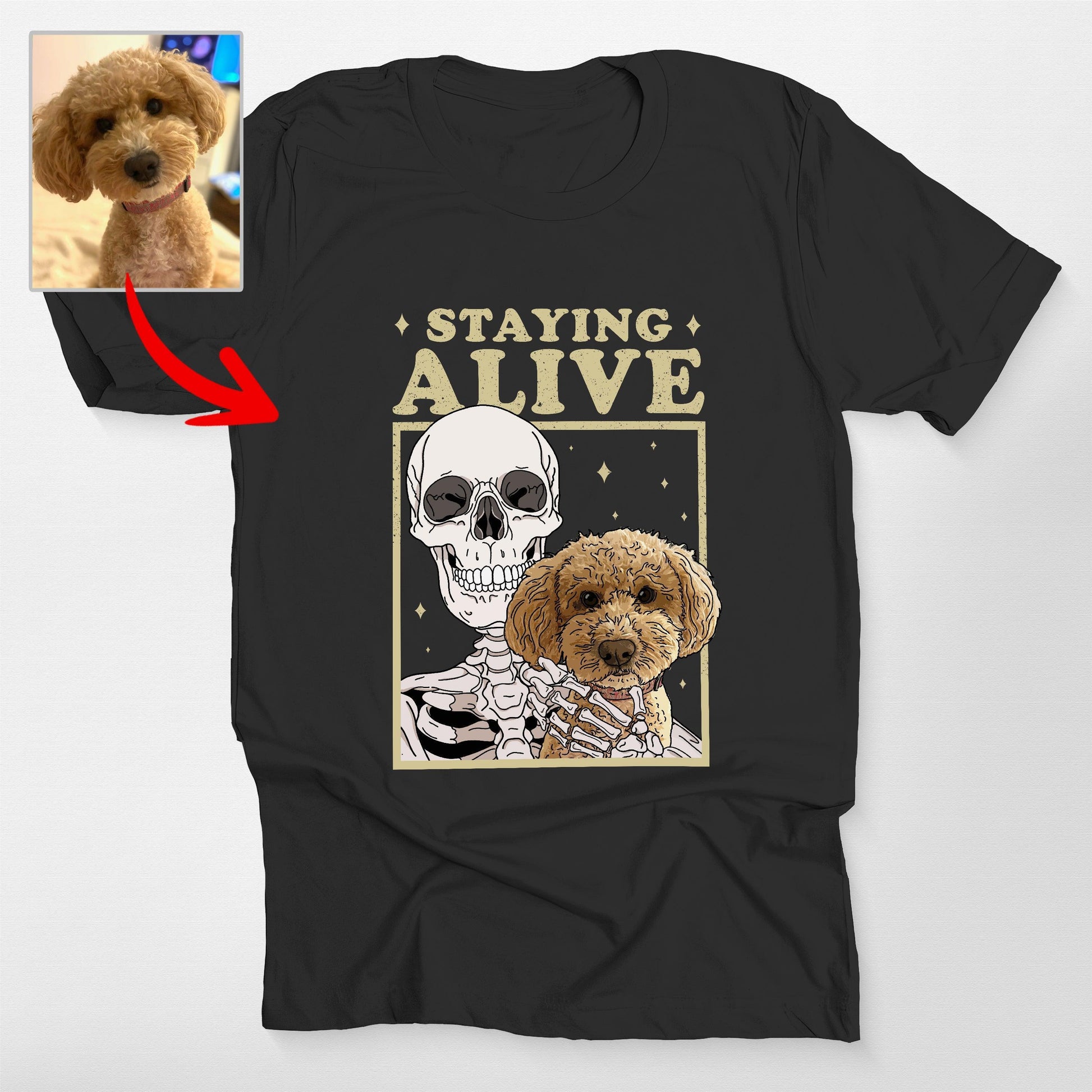 Halloween Vibe Customized T-Shirt for Dog's Human, custom pet portrait gift for pet lovers