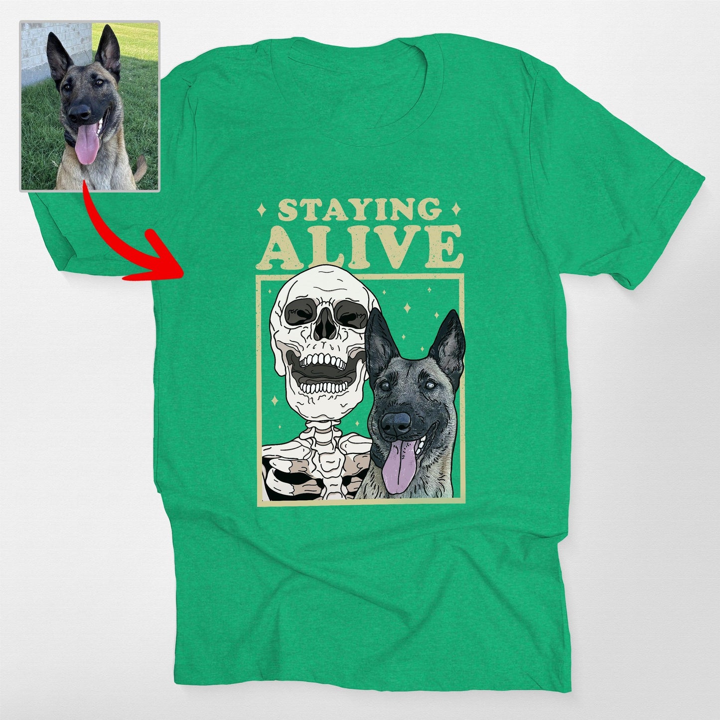 Halloween Vibe Customized T-Shirt for Dog's Human, custom pet portrait gift for pet lovers (view 2)