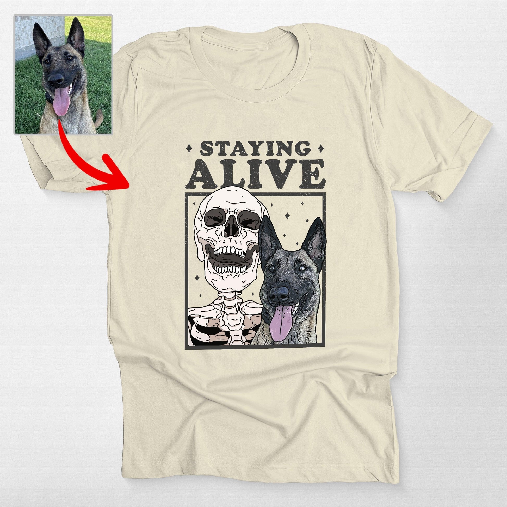 Halloween Vibe Customized T-Shirt for Dog's Human, custom pet portrait gift for pet lovers (view 3)