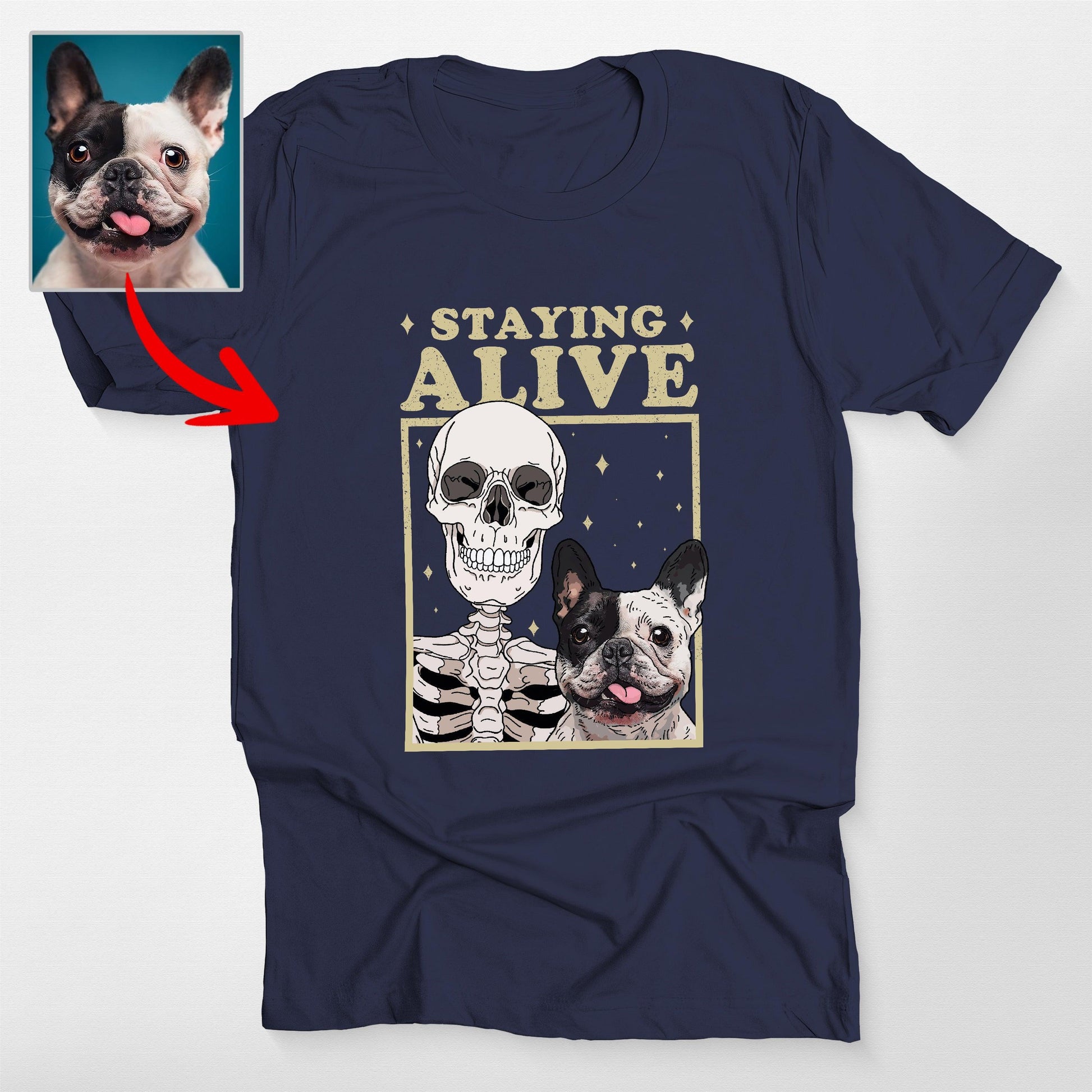 Halloween Vibe Customized T-Shirt for Dog's Human, custom pet portrait gift for pet lovers (view 4)
