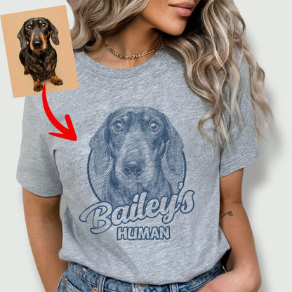 Hand Drawn Dog Face T-Shirt by Real Artisan, custom pet portrait gift for pet lovers (view 19)