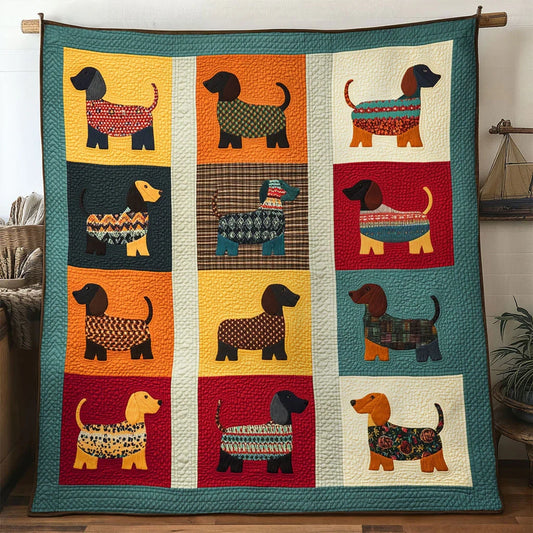 Handmade Dachshund Quilt Blanket