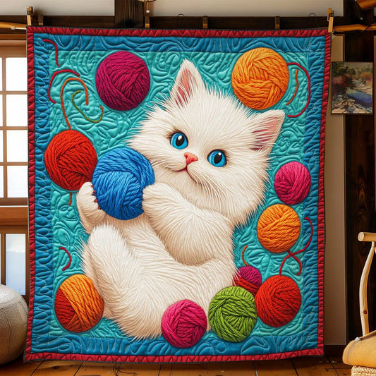 Happy Cat Quilt Blanket