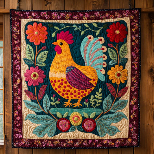 Happy Chicken Quilt Blanket