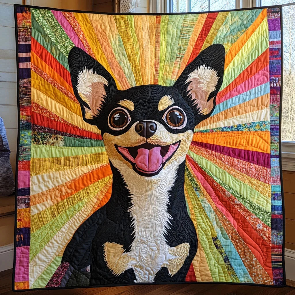 Happy Chihuahua Quilt Blanket