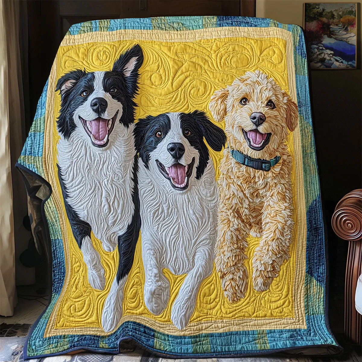 Happy Dogs Quilt Blanket