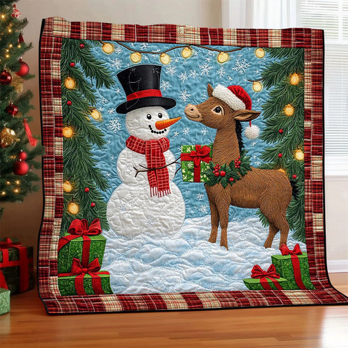 Happy Donkey Quilt Blanket