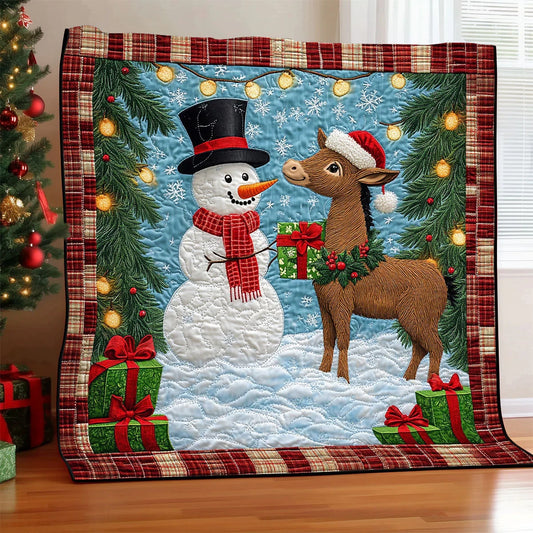Happy Donkey Quilt Blanket