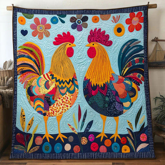 Happy Farm Chicken Quilt Blanket