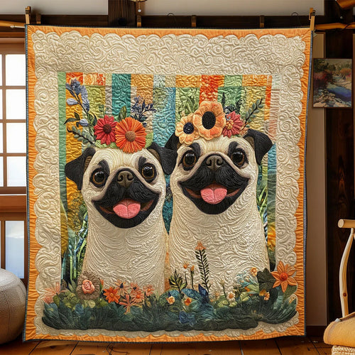 Happy Flower Ring Quilt Blanket