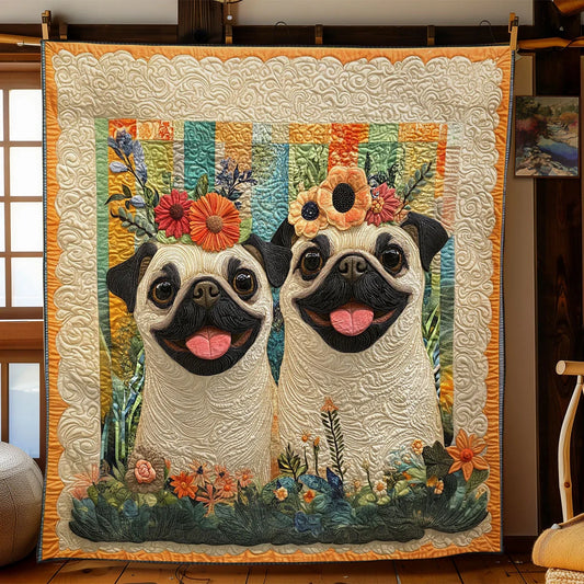 Happy Flower Ring Quilt Blanket