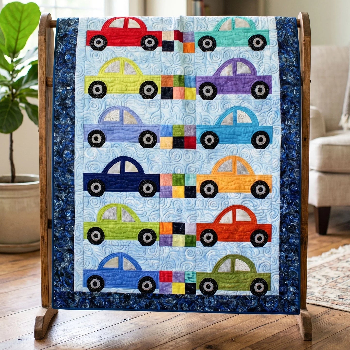 Happy Haulers Quilt Blanket - Quilted Blanket by OtterMia