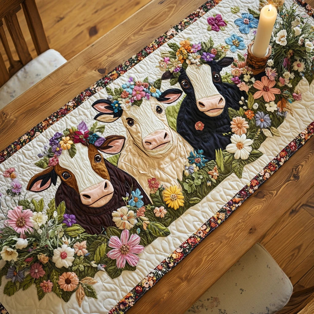 Happy Herd Quilted Table Runner
