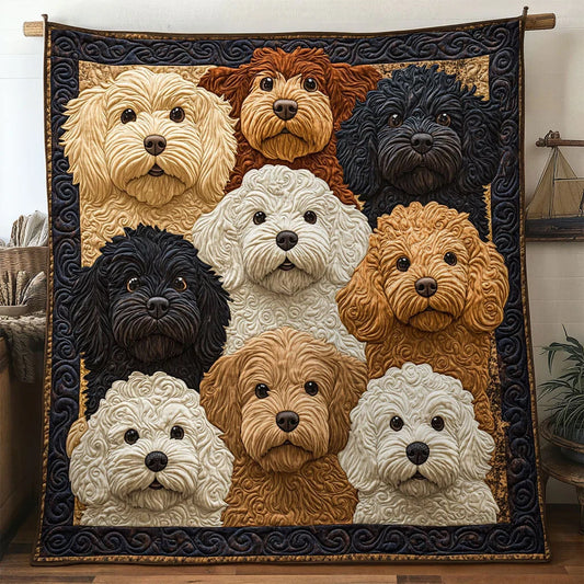 Happy Home Golden Doodle Quilt Blanket
