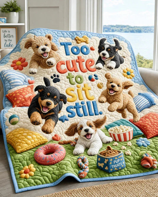 Happy Hops Quilt Blanket - Quilted Blanket by OtterMia