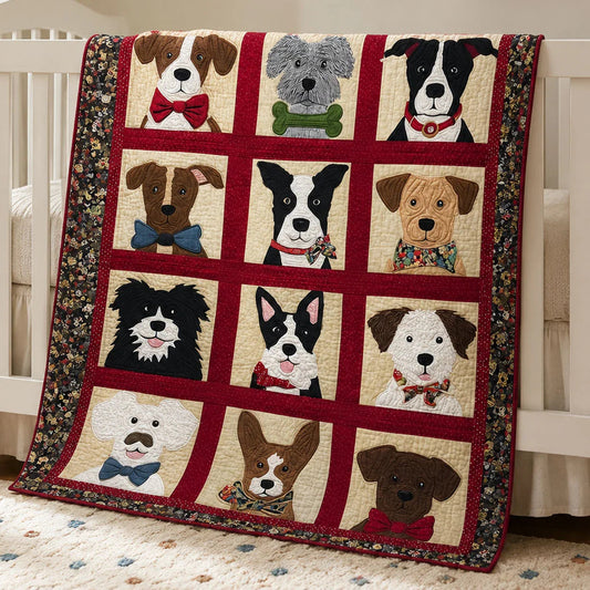 Happy Paws Quilt Blanket - Quilted Blanket by OtterMia