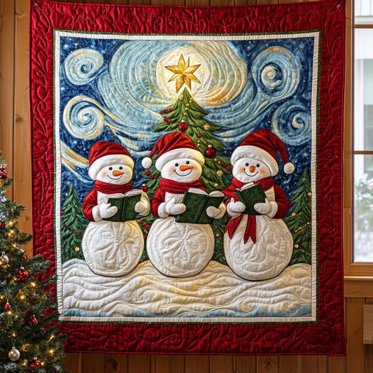 Happy Snowman Quilt Blanket