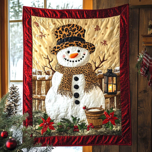 Happy Snowman Quilt Blanket