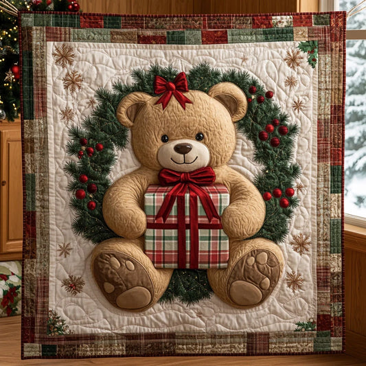 Happy Teddy Quilt Blanket