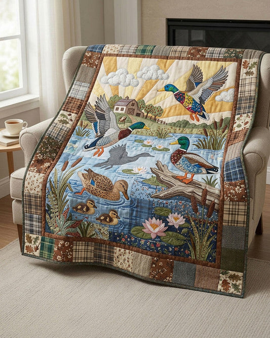 Happy Waddlers Quilt Blanket - Quilted Blanket by OtterMia
