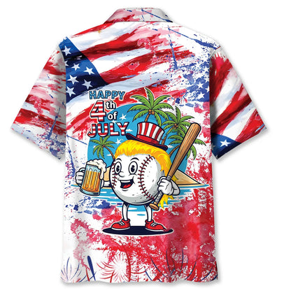 Happy 4th July Baseball Hawaiian Shirt