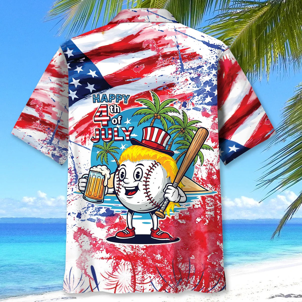 Happy 4th July Baseball Hawaiian Shirt