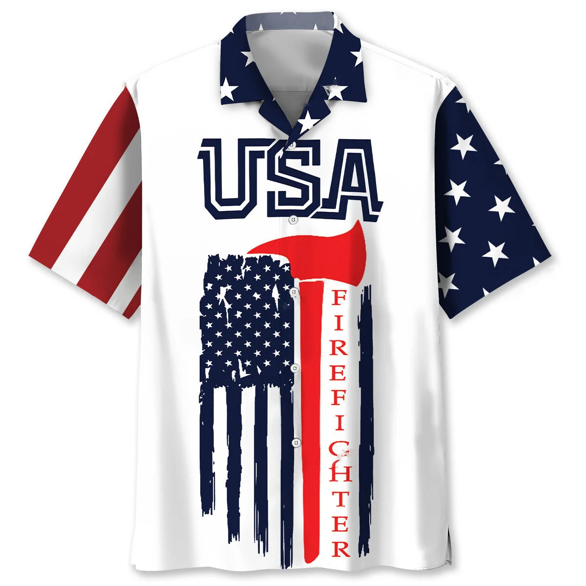 Happy 4th of July Usa Firefighter Hawaiian Shirt