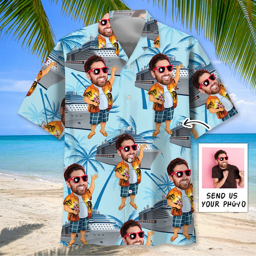 Happy Cruise Custom Photo Hawaiian Shirt