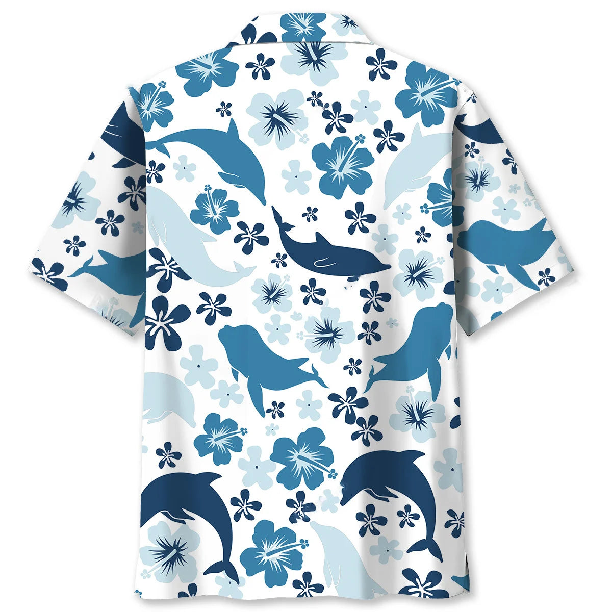 Happy Dolphin Blue Hawaiian Shirt