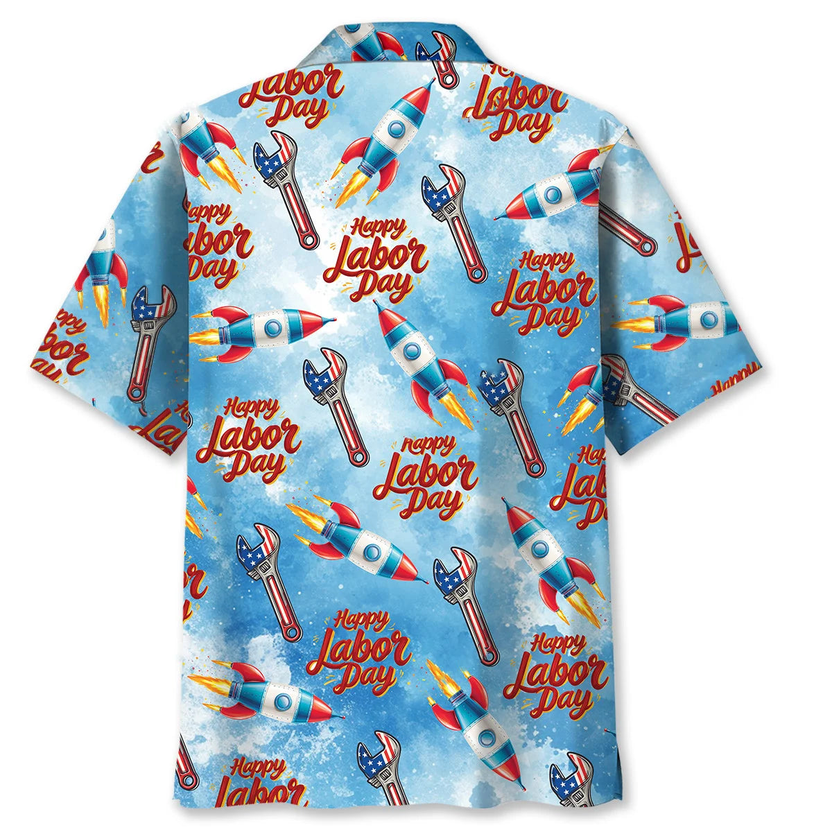 Happy Labor Day Blue Hawaiian Shirt